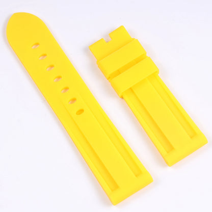 Bracelet de montre universel en silicone 20-26 mm noir jaune bleu vert rouge en caoutchouc pour Panerai Seiko Casio Huawei Samsung