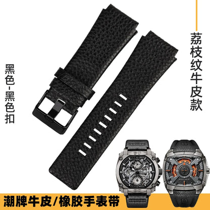 Cowhide Leather Watch Strap for Bell & Ross Series, Silicone Strap, POLICE Watch Strap, PL14796, PL15472, B & R suréWer, Male, BR01, BR03