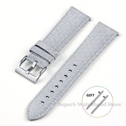 20/22mm Nylon + Leather Strap for Samsung Galaxy Watch4 Quick Release Sport Watch Band for Men Women for Huawei Watch Gt2/3/4