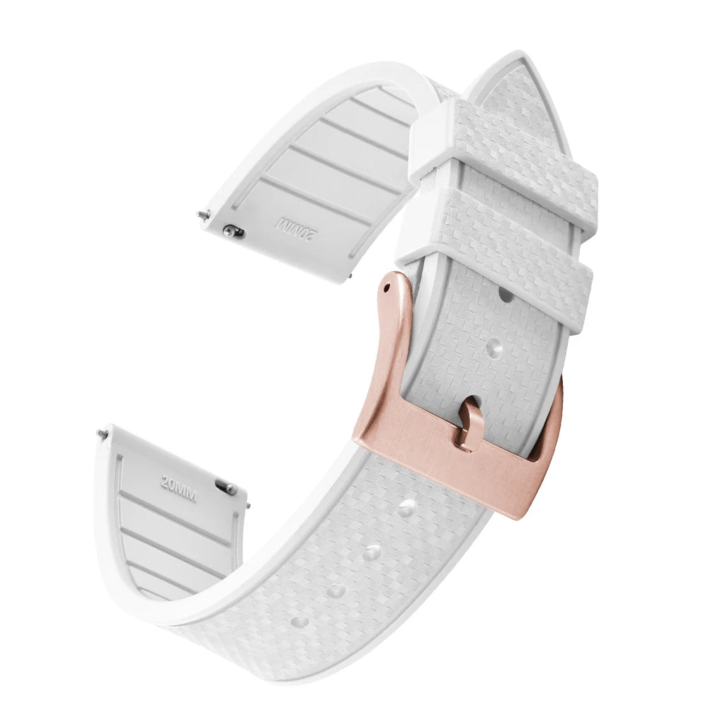 FKM Mosaic Rubber Watch Strap, 20mm 22mm, Quick Release, for Sport Diver, for Rolex Seiko Omega Cartier, Universal Belt