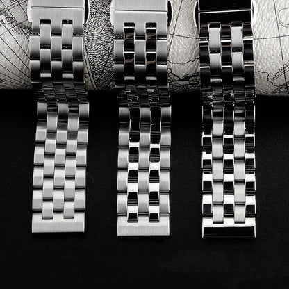 Bracelet de montre en acier inoxydable, 18 20 21 22 23 24mm, pour femmes et hommes, en métal massif, accessoires de remplacement avec outil