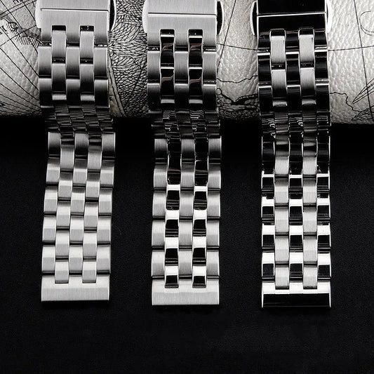 Bracelet de montre en acier inoxydable, 18 20 21 22 23 24mm, pour femmes et hommes, en métal massif, accessoires de remplacement avec outil