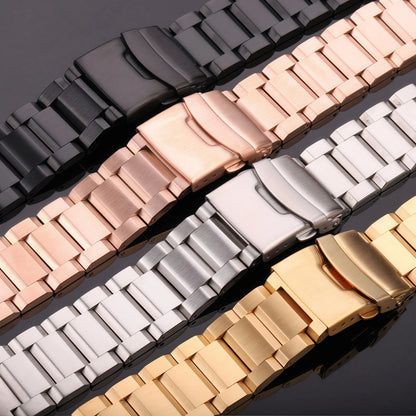 Bracelet de montre en acier inoxydable, 18mm, 20mm, 22mm, 24mm, lien, bleu, noir, or, accessoires