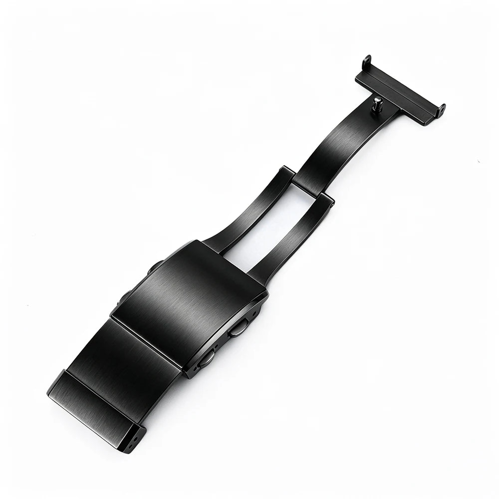 Solid 316L Stainless Steel Watch Buckle, 14mm, 16mm, 18mm, 20mm, 22mm, Adjustable Folding Clasp, Extension Clasps, Silver Metal Button