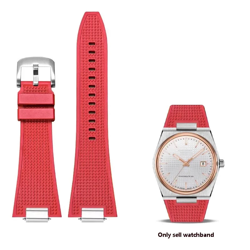 Bracelet de montre en Silicone à dégagement rapide 27mm pour Tissot PRX T137.407 T137.410, Bracelet de montre en caoutchouc fluoré de haute qualité pour hommes