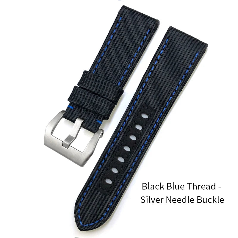 Cinturino per orologio in nylon per Panerai PAM00985 SUBMERSIBLE LUMINOR, in tela, nero, blu, verde, alta qualità, 24 mm, 26 mm, nuovo