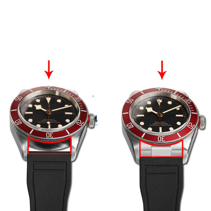 Bracelet en caoutchouc incurvé en acier inoxydable, 20mm 21mm 22mm, lien d'extrémité de tête pour Tudor Biwan M79363, connecteur adaptateur petit monstre