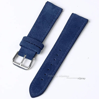 Bracelet de montre en cuir véritable suédé pour Seiko, Vintage, couture faite à la main, pour Rolex 18mm 19mm 20mm 22mm 24mm