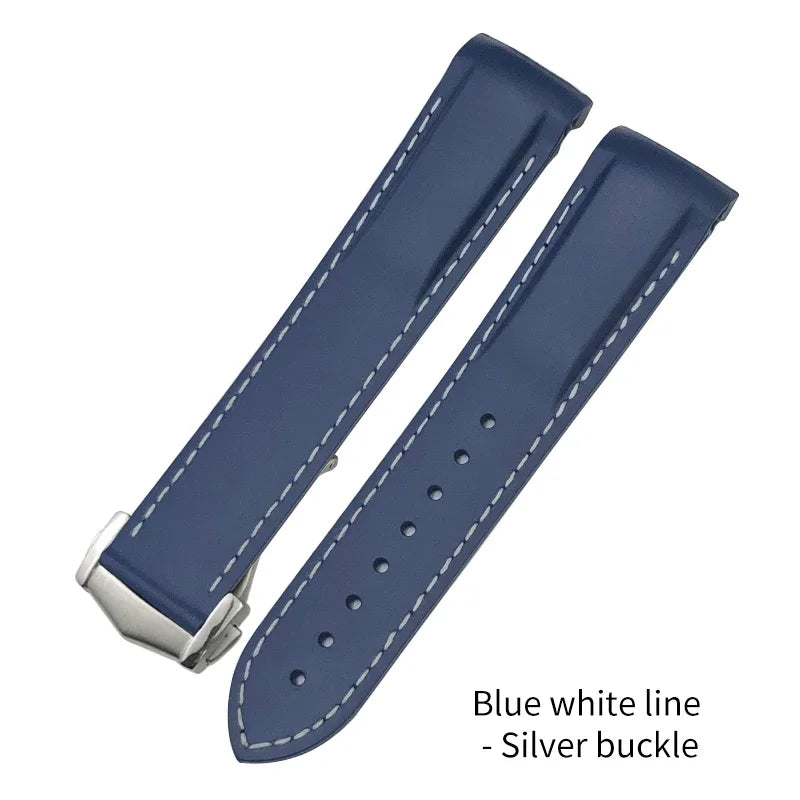 Cinturino per orologio in gomma siliconica, 18mm 19mm 20mm 21mm 22mm, per Omega Seamaster Planet Ocean per orologio Speedmaster Moon, bracciale impermeabile