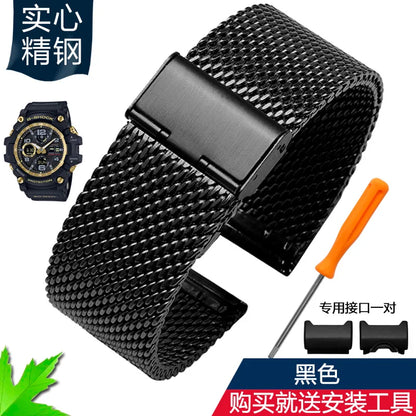 Cinturino da uomo in acciaio inossidabile per orologio Casio G-SHOCK GWG-1000-1A/A3/1A1 GB/GG, nero, sportivo, impermeabile, accessori
