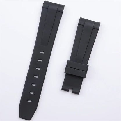 21mm extrémité incurvée doux plongée FKM fluor caoutchouc bracelet de montre accessoires pour bracelet Rolex pour 41mm Submariner Explorer 216570   Ceinture