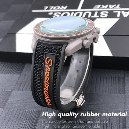 Correa de reloj de caucho y silicona natural de calidad, 20mm 21mm 19mm 18mm 22mm, para reloj Omega Speedmaster, cierre desplegable Seamaster