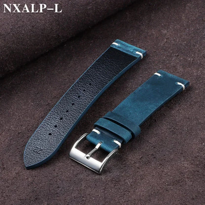 Bracelet de montre en cuir de cire d'huile Vintage 18mm 20mm 21mm 22mm bracelet en peau de vache cousu à la main pour Omega pour bracelet de montre intelligente Seiko
