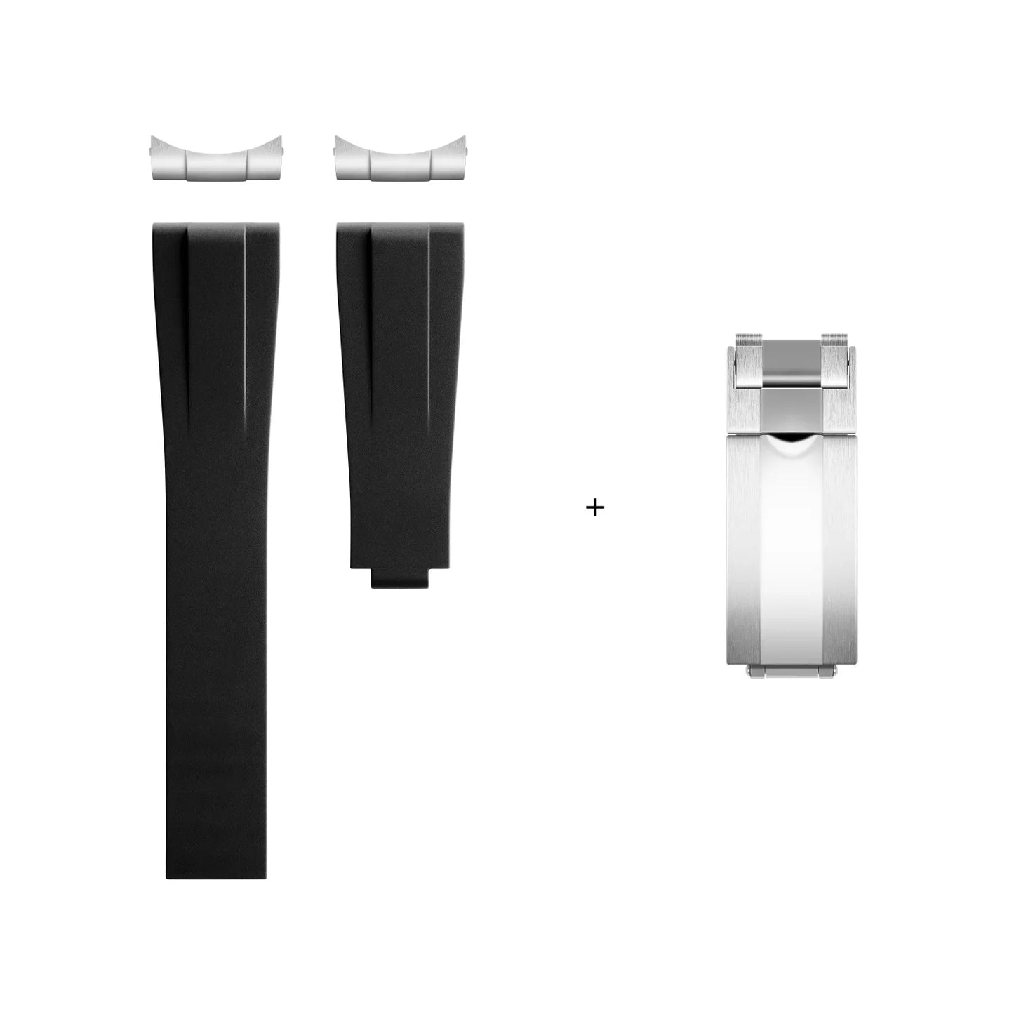 FKM fluoroelastomer watch strap, cut to size, 20/21/22mm, for Rolex Submariner GMT DAYTONA YachtMaster Datejust Sea-Dweller Series