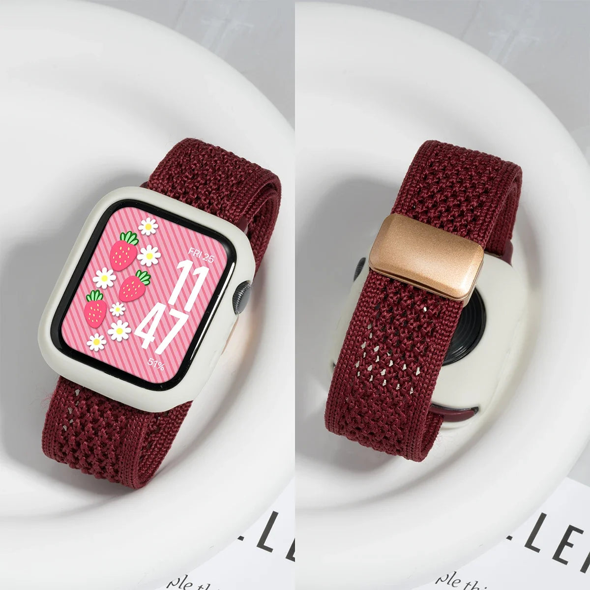Cinturino e cassa in silicone Candy per Apple Watch, compatibile con le misure 46mm, 49mm, 44mm, 42mm, 41mm, 40mm, 38mm, SE, 10, 9, 6, 5, Ultra 2, cinturino in nylon iwatch + cassa