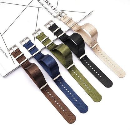 Bracelet NATO 20mm 22mm 24mm Bracelet de montre en Nylon pour Omega Seamaster 300 Bracelet de remplacement de sport de plongée noir avec ceinture