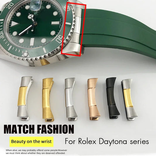 Ansa finale curva 20mm 21mm per Rolex Submariner GMT Daytona, sezione di bracciale per orologio in acciaio inossidabile, cinturino in caucciù, accessori per ricambi di orologi