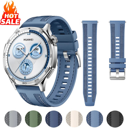 Bracelet en Nylon officiel de 22mm pour montre HUAWEI GT 6 5 4 46mm/montre 4 5 6 Pro/GT 6 5 3 2 Pro, Bracelet en Silicone Composite de 46mm