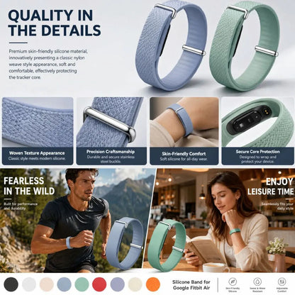 Soft Silicone Strap for Google Fitbit Air, Figure 8 Buckle, Adjustable Replacement Band, Spare Parts for Fitness Monitor