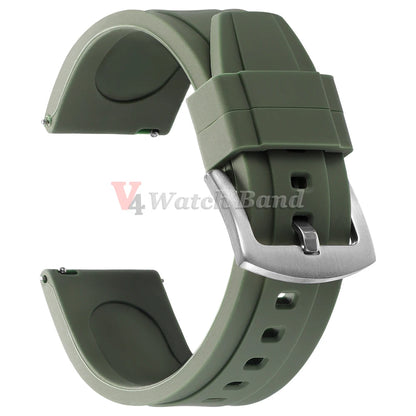 Bracelet de montre sport en silicone souple noir, marron, orange, bleu – Bracelets de 20 mm et 22 mm à libération rapide en caoutchouc de silicone