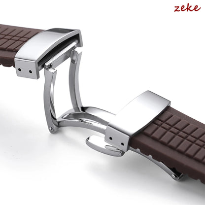 Fermoir à boucle en métal pour bracelet de montre en acier inoxydable, bouton noir argenté poli 16mm 18mm, accessoires de boucle de bracelet de montre