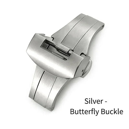 Boucle papillon en acier inoxydable, fermoir pliant pour Panerai, bouton de déploiement argent noir pour bracelet de montre en caoutchouc, 22mm 20mm