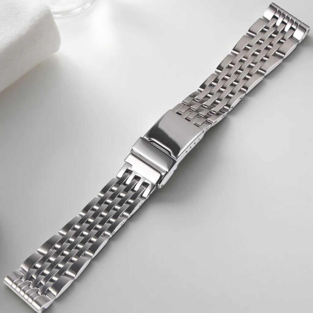 Bracelet de montre en acier inoxydable massif poli argenté, 22 24mm, pour Breitling Super Ocean Avenger, fermoir à déployement