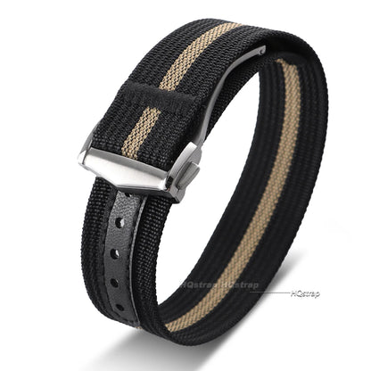 Bracelet en Nylon nervuré de 20mm pour Omega pour Swatch pour Moonswatch, boucle pliante en acier inoxydable, bracelet de montre de remplacement pour hommes et femmes