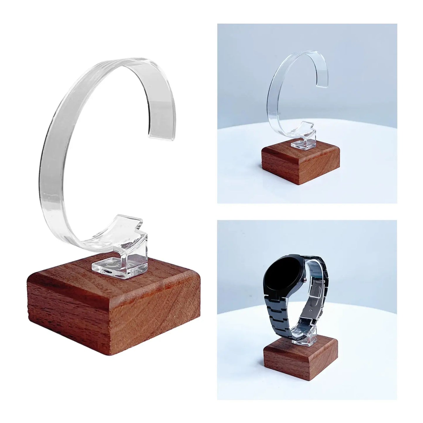 C-Shaped Multifunctional Watch Display Stand, Sales Counter Tool Storage, Exhibition Booth, Black Bracelets, Chains