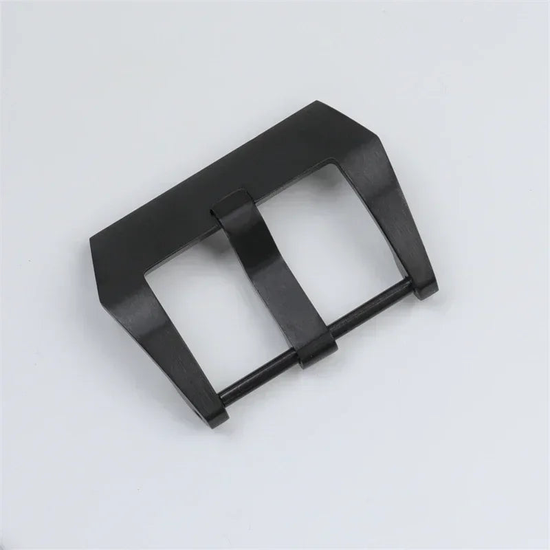 Spilla a ardiglione in acciaio inox 316L di alta qualità, fibbia in argento nero opaco per bracciale Panerai, chiusura a vite in gomma da 20 mm e 22 mm.