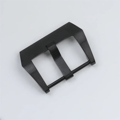 Spilla a ardiglione in acciaio inox 316L di alta qualità, fibbia in argento nero opaco per bracciale Panerai, chiusura a vite in gomma da 20 mm e 22 mm.
