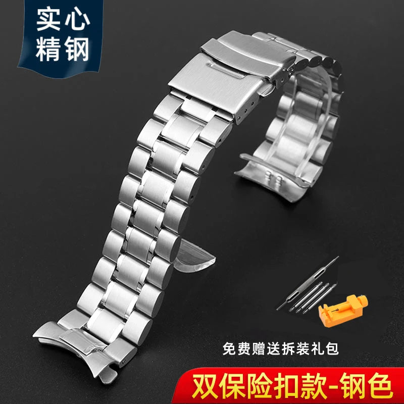 Cinturino curvo in acciaio inossidabile per Casio EFR-526/303/304/530/556/552 da uomo BEM-506/501, 20 22 24 mm