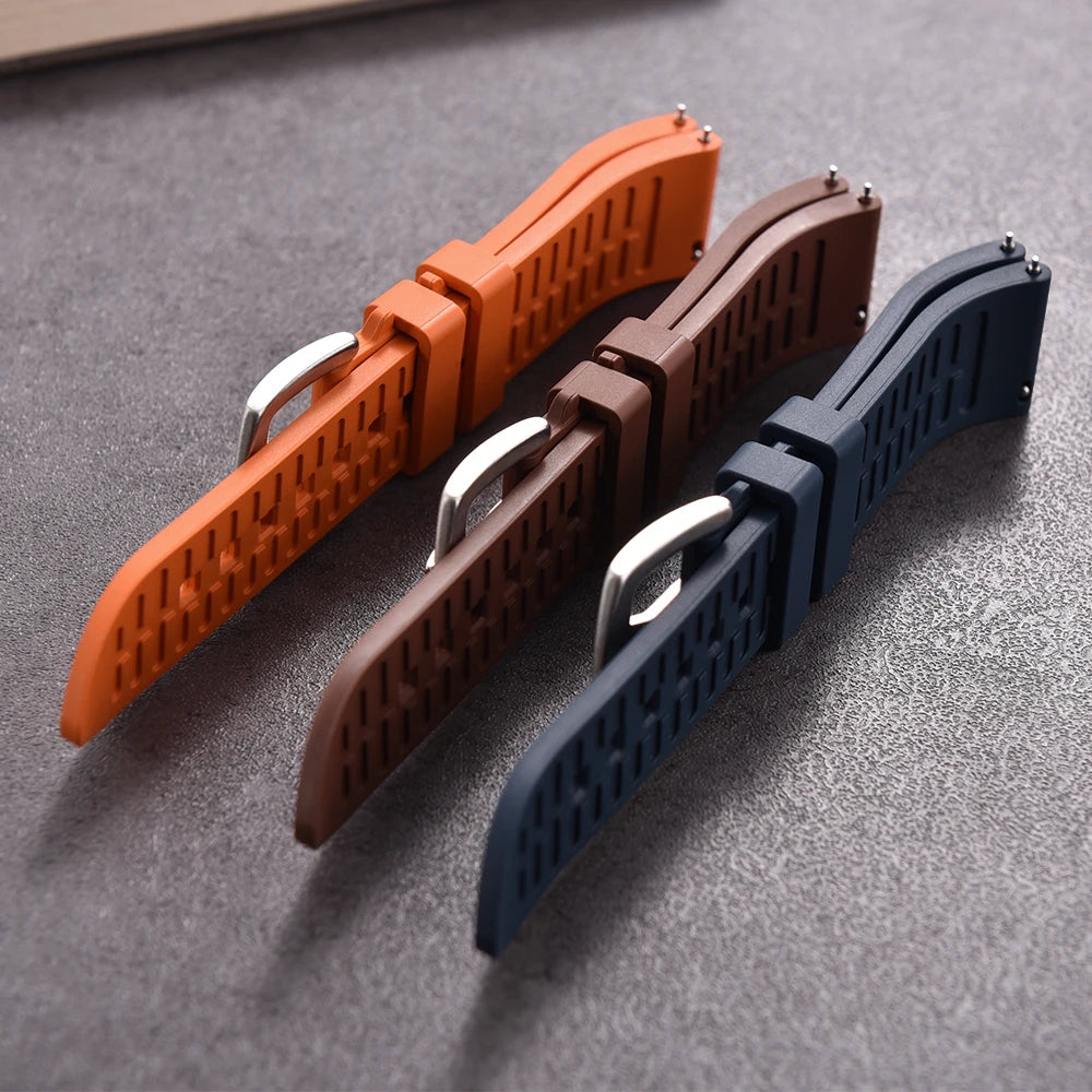 Quick Release Classic Fluoro Rubber Watch Straps, 18-19-20-21-22-23-24mm, FKM FPM, For Any Brand, Diving Watch Bands