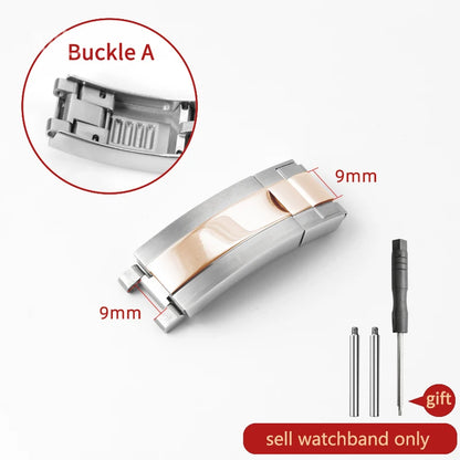 Original folding clasp in 904L stainless steel, for Rolex watch, frosted brushed silver, new Version Submariner 9x9 9x16mm
