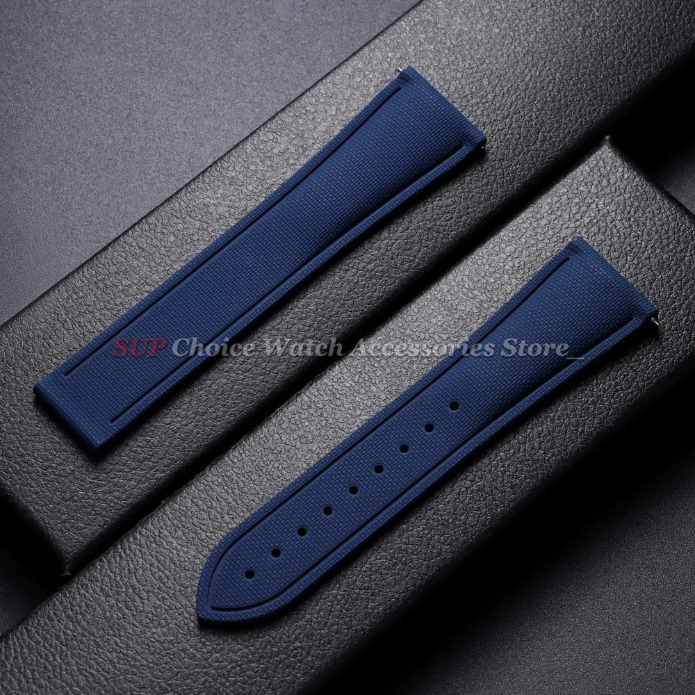 Bracelet universel à dégagement rapide 20mm 21mm 22mm, bracelet de montre étanche en caoutchouc FKM pour Omega, Rolex, Seiko