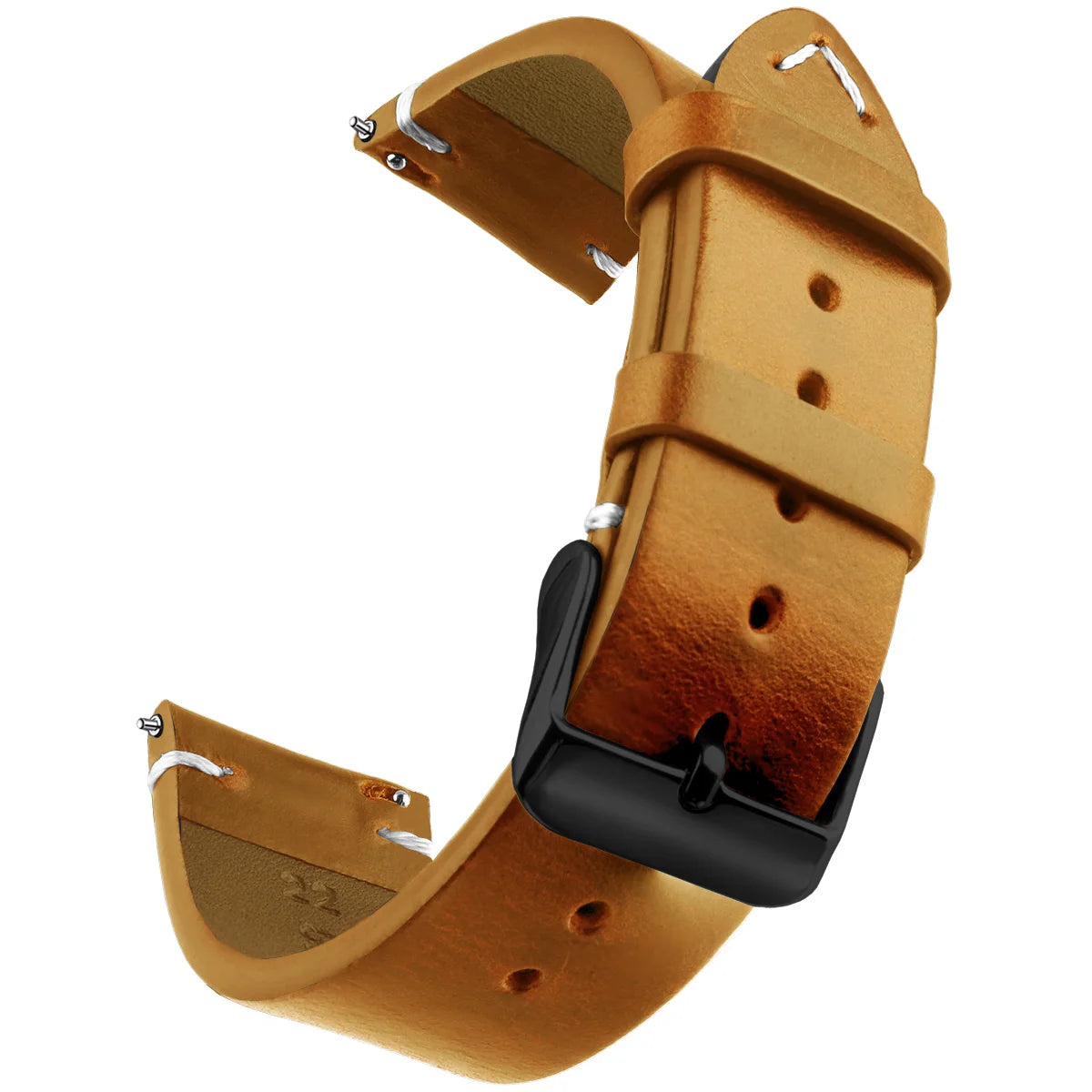 Bracelet de montre en cuir véritable de cire, bracelets de montre à dégagement rapide 18mm/19mm/20mm/21mm/22mm/24m, pour Samsung, Seiko, Oris, montre citoyen