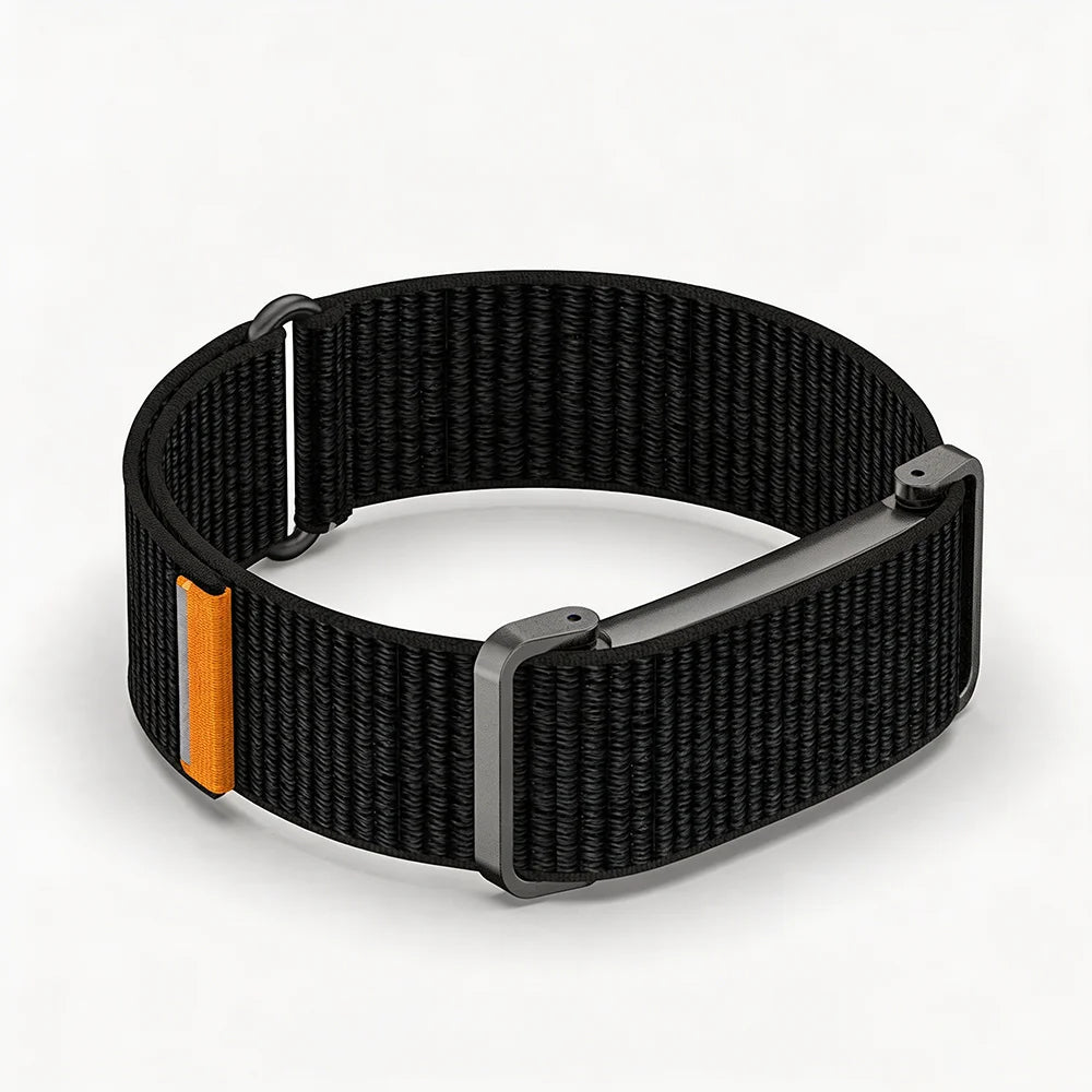 Metal Protective Case, Nylon Strap for Google Fitbit Air, Ultra-Thin Replacement Bracelet, Featherlight, Breathable, Quick Release
