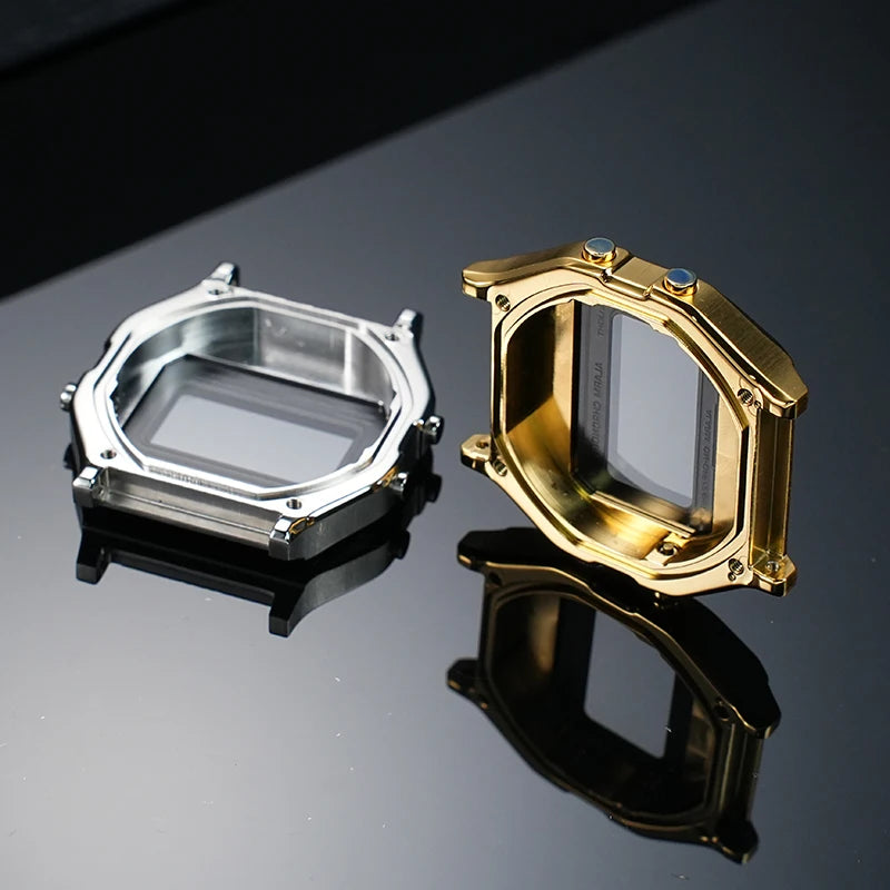 A158 169 Cassa in metallo Bracciale in acciaio inossidabile da 18mm per Caiso a159 a158 argento/nero/oro Cornice in vetro Uomo Donna Mod kit parte