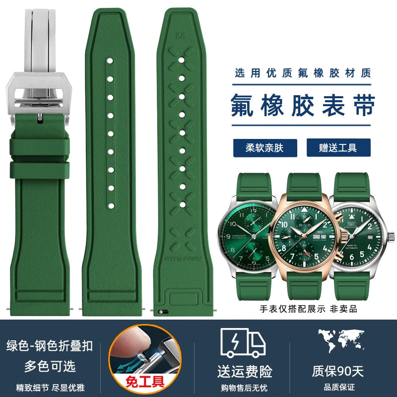 Cinturino per orologio in silicone morbido 20 mm 21 mm 22 mm per IWC Pilot | Cinturino sportivo a sgancio rapido | Sostituzione unisex impermeabile del cinturino in gomma