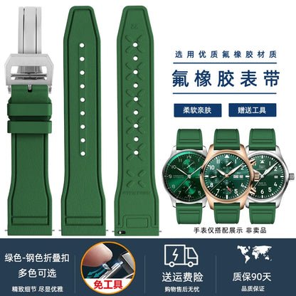 Cinturino per orologio in silicone morbido 20 mm 21 mm 22 mm per IWC Pilot | Cinturino sportivo a sgancio rapido | Sostituzione unisex impermeabile del cinturino in gomma