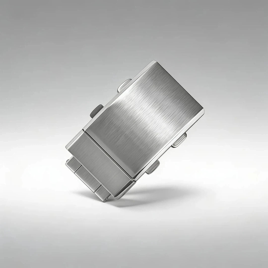 Fermaglio di sicurezza a doppio pulsante argentato, 18 mm 20 mm 22 mm, chiusura per cinturino di orologio in acciaio inossidabile, fibbia per orologio solida pieghevole estesa per Seiko