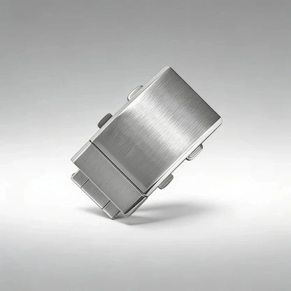 Fermaglio di sicurezza a doppio pulsante argentato, 18 mm 20 mm 22 mm, chiusura per cinturino di orologio in acciaio inossidabile, fibbia per orologio solida pieghevole estesa per Seiko