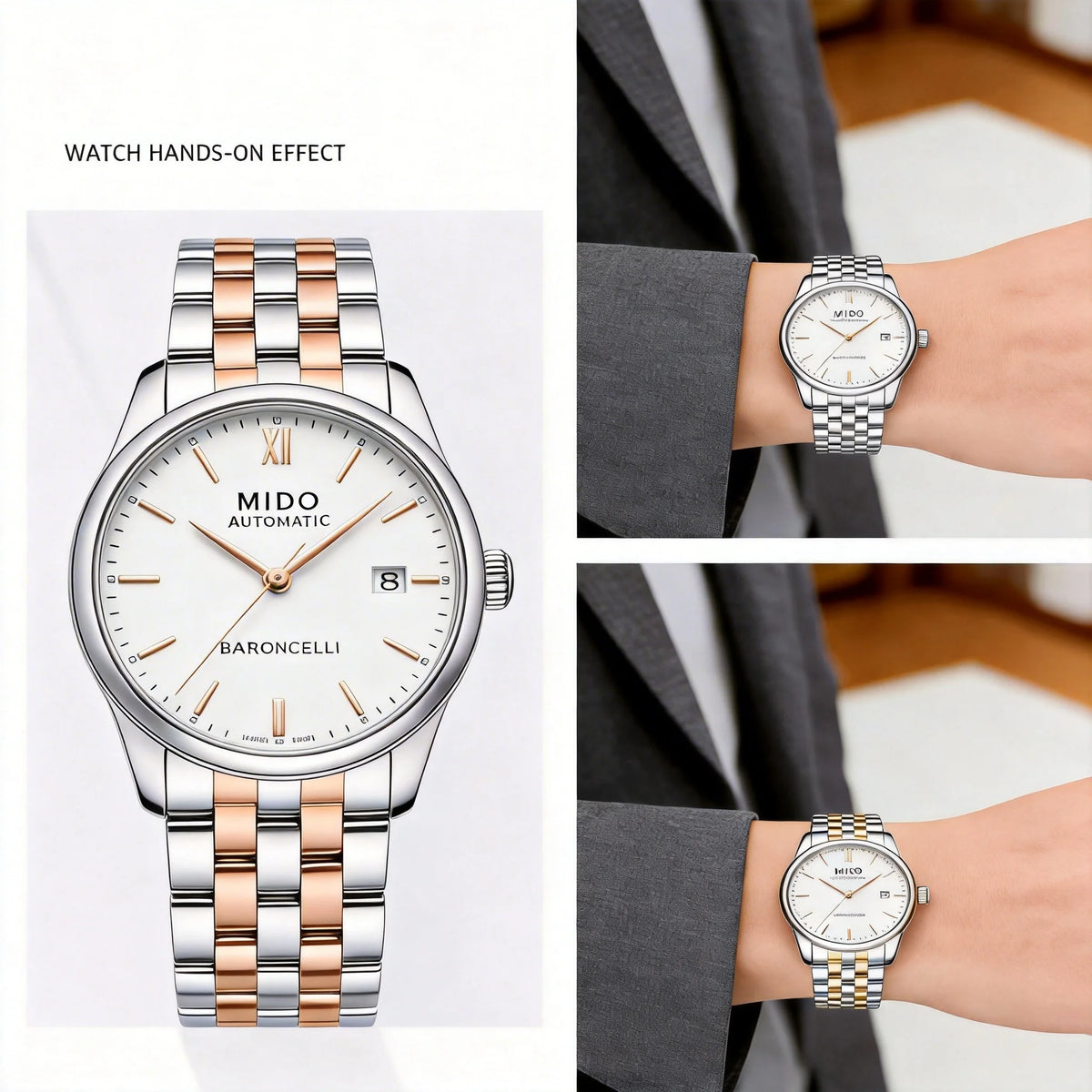 Ersatzuhrenarmband für MIDO Multifort, aus Edelstahl, 16 18 19 20 21 22 mm