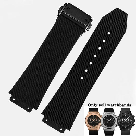 Watch straps for HUBLOT BIG BANG, silicone, 25*19mm, waterproof, for men's watches, chain watch strap, watch accessories, rubber strap