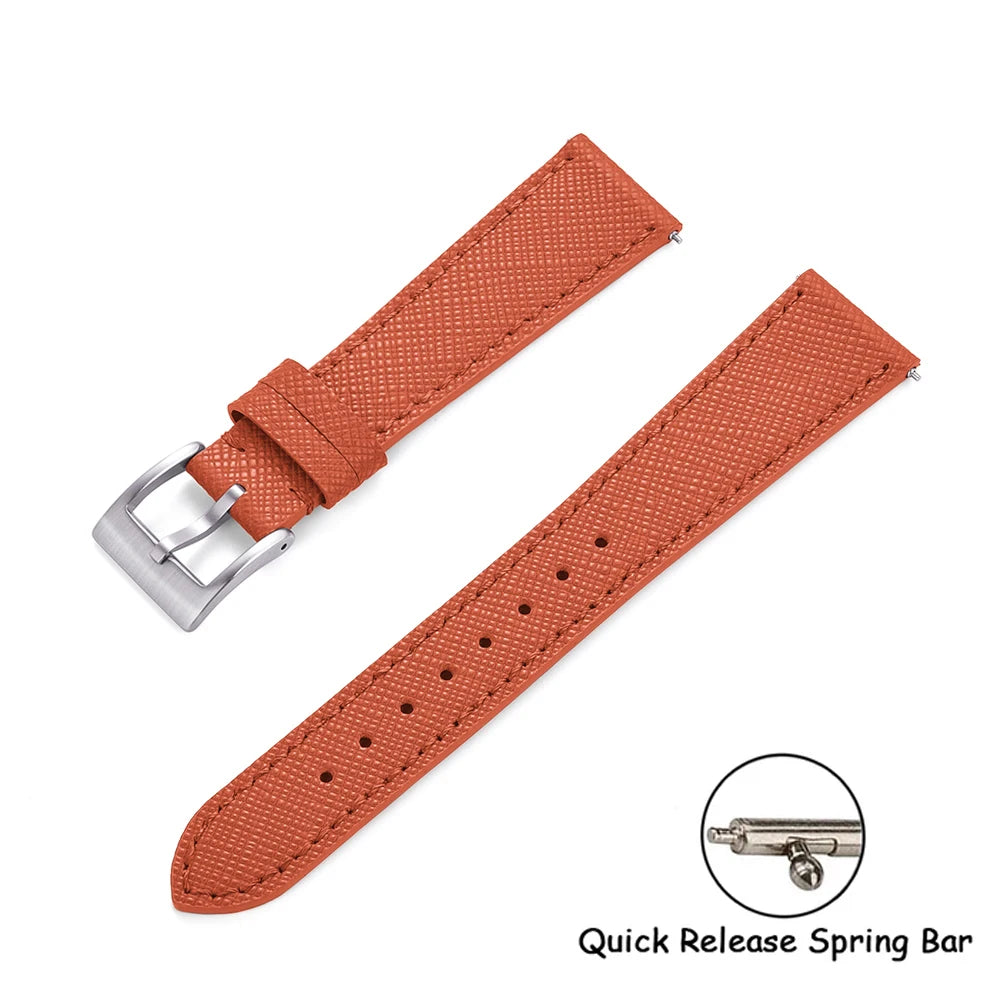 Cinturini per orologi in pelle di vitello di qualità cinturini per orologi in pelle Saffiano 18/19/20/21/22/23/24mm cinturini accessori per orologi