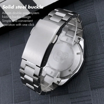 Cinturino per orologio in acciaio inossidabile 316L per Tag Heuer Aquaracer Calibre 43mm Quadrante WAY201 Metallo massiccio 21,5mm 20,5mm Cinturino per orologio
