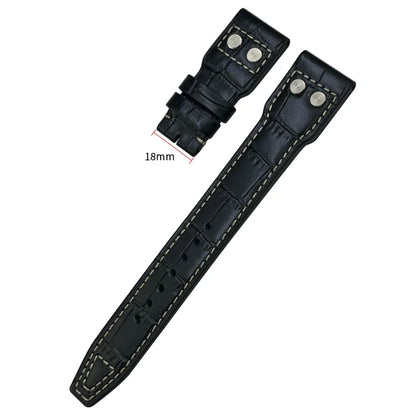Bracelet de montre en cuir de veau véritable épais, 20mm 21mm 22mm, pour IWC Big PILOT Spitfire TOP GUN IW5009 IW3777, bracelet de montre en cuir de vache à rivets