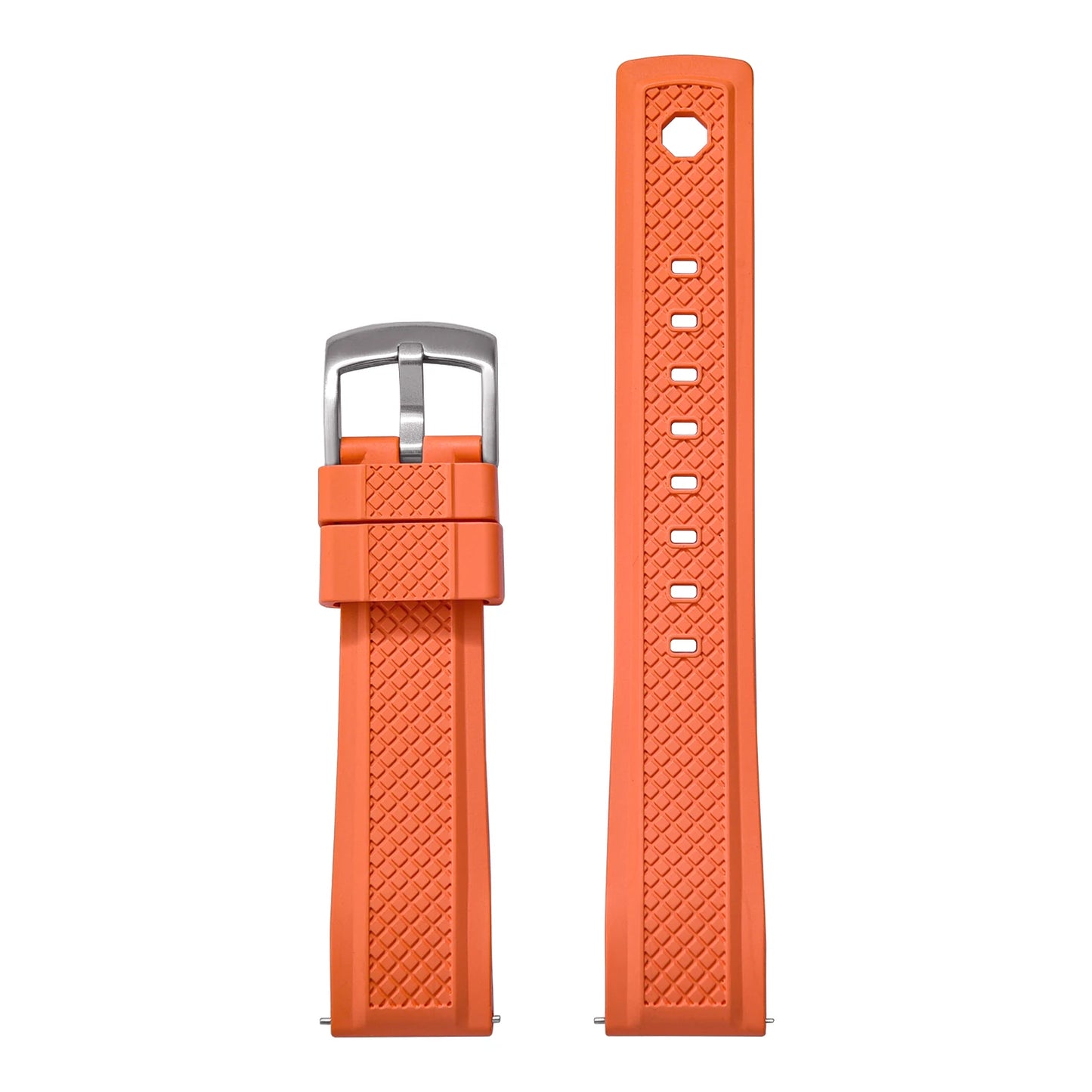 Premium FKM Rubber Watch Band 20mm 22mm with Quick Release Sliding Keeper Strap Waterproof Sport FKM Rubber Watch Straps