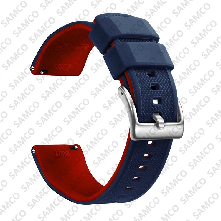 Bracelet de montre en Silicone de qualité supérieure, 18mm 20mm 22mm, à dégagement rapide, en caoutchouc, de remplacement