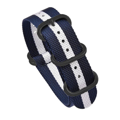 Bracelet en Nylon Noir de Haute Qualité pour Homme, Accessoire de Plongée à Rayures Militaires, pour Montre DW SeATM, 20mm 22mm